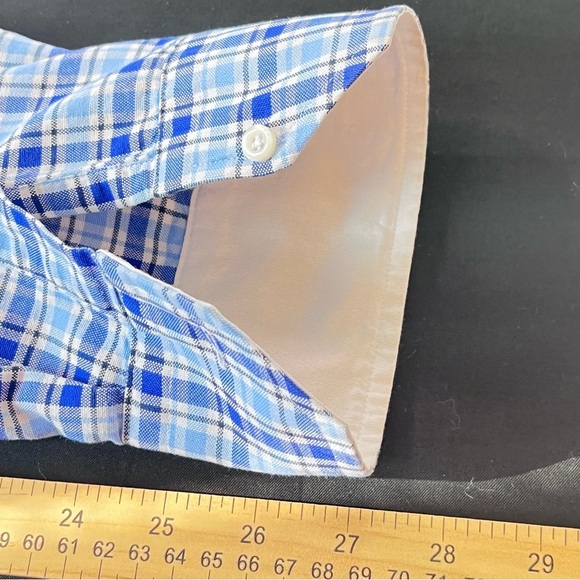 Daniel Cremieux Men's Long Sleeve Shirt Blue Plaid Button Down Size 3XT Cotton - Picture 4 of 9